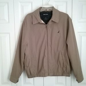 Nautica Men's Lightweight Front Zipper Tan Jacket NWOT
